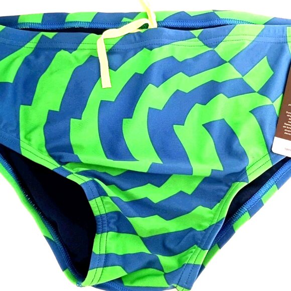 Mens Speedo St Vortex Maze Pro LT Brief Swimsuit Size 38 Blue- Green New Tags - Picture 1 of 7